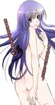  bad_id bad_pixiv_id breasts heart long_hair looking_back medium_breasts nipples nude purple_hair saint_seiya saint_seiya:_the_lost_canvas sasha_(saint_seiya:_the_lost_canvas) solo tail translation_request xhouz 