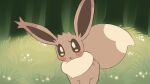  eevee female feral forest forest_background generation_1_pokemon hi_res labbit1337 looking_at_viewer nature nature_background nintendo plant pokemon pokemon_(species) solo tree 