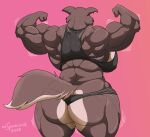  anthro beastars butt canid canine canis clothing female hi_res juno_(beastars) mammal muscular solo torn_clothing wolf xxsparcoxx 
