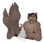  anthro barefoot bear brown_body claws clothed clothing feet foot_fetish foot_focus fur hair kredri male mammal paws simple_background soles solo toe_claws toes 