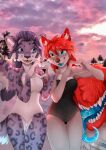  anthro beach canid canine canis clothing cloudscape cute_expression dreadlocks duo felid female heterochromia hi_res kidaoriginal legend_of_ahya leopard mammal natalia_ruyemov_(darkflamewolf) pantherine seaside sky snow_leopard swimwear tail tail_mouth taylor_renee_wolford_(darkflamewolf) tongue tongue_out unusual_anatomy unusual_tail wolf 