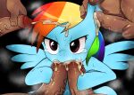  brown_body brown_skin censored ejaculation equid equine female friendship_is_magic group hair hasbro hi_res horse human interspecies male male/female mammal multicolored_hair my_little_pony nekosatsu oral pegasus pony rainbow_dash_(mlp) rainbow_hair wings 