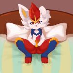  absurd_res bed cinderace furniture generation_8_pokemon genitals hi_res nintendo on_bed penis pokemon pokemon_(species) psychostars sitting solo spiked_penis spikes spikes_(anatomy) 