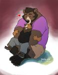  &lt;3 age_difference ailurid anthro bear beard brown_bear duo embrace facial_hair family father father_and_child father_and_son garoh grizzly_bear hi_res hug hybrid kissing kodiak_bear love lukas_artair male male/male mammal parent parent_and_child raibear raikuma red_panda size_difference son ursine 