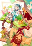  3boys 4_(nakajima4423) @_@ alice_(alice_in_wonderland) alice_(alice_in_wonderland)_(cosplay) alice_in_wonderland animal_ears ankle_boots ascot bangs black_bow black_headwear black_pantyhose blue_coat blue_hair blue_shorts blue_vest blunt_ends blush book boots border bow bowtie brick_wall brown_footwear brown_hair buttons cat_ears cat_tail cheshire_cat_(alice_in_wonderland) cheshire_cat_(alice_in_wonderland)_(cosplay) claw_pose clenched_hands closed_eyes coat commentary_request cosplay cowboy_shot cup daisy double-breasted drinking eat_me ensemble_stars! fang flower food gloves hair_between_eyes hair_bow hands_up hat hat_flower holding holding_cup light_blue_hair macaron mad_hatter_(alice_in_wonderland) mad_hatter_(alice_in_wonderland)_(cosplay) multiple_boys mushroom open_book open_mouth orange_hair pantyhose pop-up_book potion purple_eyes red_bow red_bowtie red_eyes red_flower red_rose romaji_text rose sakuma_ritsu shino_hajime shirt short_hair shorts simple_background sitting_on_book striped striped_pantyhose surprised tail tailcoat teacup top_hat tree tsukinaga_leo upper_body vest white_ascot white_background white_flower white_gloves white_pantyhose white_shirt 