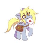  2023 animated derpy_hooves_(mlp) envelope equid equine eyelashes feral friendship_is_magic hasbro hooves mammal mouth_hold my_little_pony pegasus simple_background solo tail tolsticot white_background wings yellow_tail 