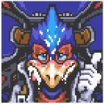  anthro avian bird blush bodily_fluids cum cum_in_mouth cum_inside cum_on_face enjoying falco_lombardi galliform genital_fluids male nintendo phasianid solo solo_focus sprite_art star_fox super_nintendo tongue tongue_out 