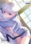  1girl absurdres blue_eyes blush breasts highres holding japanese_clothes long_hair looking_at_viewer na-ga naruse_shiroha non-web_source smile solo summer_pockets very_long_hair white_hair 
