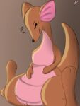  &lt;3 anthro bedroom_eyes big_ears blush blush_lines brown_background brown_body brown_fur disney female fur genitals hi_res kanga kangaroo macropod mammal marsupial multicolored_body multicolored_fur narrowed_eyes paws pink_body pink_fur pouch_(anatomy) pussy seductive simple_background sitting smile smiling_at_viewer solo thick_thighs two_tone_body two_tone_fur winnie_the_pooh_(franchise) word360 