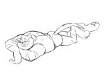  barefoot black_and_white butt chance_furlong claws clothing domestic_cat eyes_closed feet felid feline felis fur hanna-barbera male mammal monochrome muscular muscular_male open_mouth shirt simple_background sketch sleeping striped_body striped_fur stripes swat_kats tank_top teeth_showing topwear whiskers white_background 