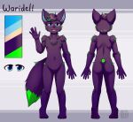  anthro artist_name black_body black_fur black_hair blue_eyes blue_inner_ear_fluff canid cheek_tuft color_swatch dipstick_tail facial_tuft featureless_crotch front_view fur gesture glistening glistening_eyes glistening_hair green_body green_fur green_hair hair hi_res inner_ear_fluff looking_at_viewer male mammal markings model_sheet multicolored_hair navel nude open_mouth open_smile rear_view red_tongue riddlr short_hair simple_background smile solo standing tail tail_markings tongue tuft two_tone_hair waving waving_at_viewer 