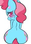  2021 big_butt blue_body blue_fur blush butt cutie_mark ear_piercing earth_pony equid equine female feral friendship_is_magic fur hair hasbro hi_res horse looking_at_viewer looking_back looking_back_at_viewer mammal mrs._cake_(mlp) my_little_pony no_pupils piercing pink_eyes pink_hair pink_tail pony rear_view red_eyelashes shinkaku shoulder_tuft simple_background smile smiling_at_viewer solo tail tuft white_background 