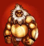  asian_clothing beard belly bellyandfur biceps clothed clothing darunia east_asian_clothing facial_hair fundoshi goron hair hi_res humanoid japanese_clothing long_beard male musclegut muscular navel nintendo nipples ocarina_of_time solo the_legend_of_zelda topless underwear white_hair 