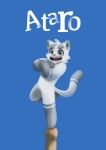  ataro(atarotolin18) atarotolin18 felid feline fur grey_body grey_eyes grey_fur male mammal poster smile smiling_at_viewer solo tail 