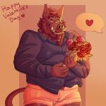  &lt;3 2023 anthro clothing flower hi_res humanoid_hands male mammal oswin_(password) overweight overweight_male password_(visual_novel) plant shirt smokey_mist solo suid suina sus_(pig) topwear underwear wild_boar 