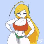  1:1 animated big_breasts blonde_hair breasts cave_story clothed clothing curly_brace dancing eyes_closed female hair hand_on_hip headphones humanoid loop machine no_sound panties robot robot_humanoid shaking_breasts shaking_hips short_playtime simple_background smile solo thick_thighs topwear underwear zedrin 