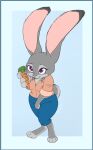  2022 4_fingers 4_toes anthro breasts buckteeth clothing digital_media_(artwork) disney eyebrows feet female fingers fur grey_body grey_fur holding_object judy_hopps lagomorph leporid long_ears mammal pink_inner_ear pink_nose purple_eyes rabbit red-panther scut_tail short_tail solo tail teeth toes zootopia 
