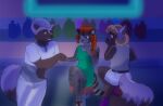  2019 5_fingers anthro bar black_nose blonde_hair bottomwear breasts brother brother_and_sister brown_body brown_fur chris_(mykegreywolf) clothed clothing digital_media_(artwork) dress female fingers fur grey_body grey_fur grin group gulonine hair hand_holding humanoid_hands male male/female mammal markings mel_(mykegreywolf) missebony multicolored_body multicolored_fur mustelid musteline pants polo_shirt procyonid raccoon red_hair ring_(marking) ringtail shirt shorts sibling sister sitting smile tail tail_markings tan_body tan_fur tank_top teeth topwear trio two_tone_body two_tone_fur white_hair wolverine 
