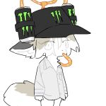  anthro beer_hat beverage beverage_can biped black_clothing black_hat black_headwear black_nose canid canine chibi clothed clothing colored digital_media_(artwork) drinking energy_drink eyelashes eyelashes_through_hair female fox front_view fur grey_body grey_clothing grey_ears grey_fur grey_shirt grey_topwear hair hat headgear headwear kemono mammal mayo_the_fox monotone_ears monster_energy multicolored_body multicolored_fur multicolored_hair multicolored_tail portrait pupils shirt simple_background slit_pupils soda solo standing straw tail tan_body tan_fur tan_hair tan_tail three-quarter_portrait three-quarter_view topwear translucent translucent_hair two_tone_hair two_tone_tail white_background white_body white_eyes white_fur white_hair white_inner_ear white_tail 