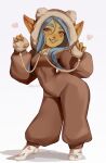  &lt;3 2022 absurd_res amber_eyes artist_name blue_hair blush breasts clothed clothing eyebrows eyelashes female footwear fully_clothed goblin green_body green_skin hair hi_res humanoid humanoid_pointy_ears long_hair looking_at_viewer maewix_(artist) not_furry onesie rissma_(maewix) simple_background small_breasts smile socks solo standing white_background 
