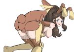  2023 absurd_res anthro anthro_penetrating anthro_penetrating_human armwear big_breasts blue_eyes blush bodily_fluids breasts brown_body brown_fur brown_hair censored clothing female female_penetrated fur generation_4_pokemon genital_fluids genitals hair hi_res hilda_(pokemon) human human_on_anthro human_penetrated interspecies legwear long_hair lopunny male male/female male_penetrating male_penetrating_female mammal nintendo nipples nivi penetration penis pokemon pokemon_(species) pokephilia pussy pussy_juice sex vaginal vaginal_penetration 