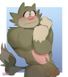  anthro balls embarrassed genitals hi_res jack_(oggy_and_the_cockroaches) jagshiro male muscular penis solo 