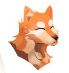  ambiguous_gender black_nose canid cheek_tuft eyes_closed facial_tuft fur hi_res mammal mouth_closed neck_tuft orange_body orange_ears orange_fur simple_background solo tan_body tan_fur tuft unknowhiter white_background 