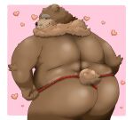  &lt;3 2023 anthro asian_clothing bear belly big_belly big_butt black_nose brown_body butt clothing east_asian_clothing fundoshi hi_res japanese_clothing kemono male mammal overweight overweight_male red_clothing red_fundoshi red_underwear solo underwear yanununununu 