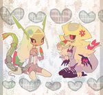  alternate_form bikini blonde_hair costume food gen_3_pokemon gen_4_pokemon giratina green_hair grey_skin kantarou_(8kan) multiple_girls personification pokemon popsicle rayquaza red_eyes silver_hair swimsuit tail thighhighs 