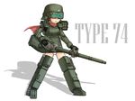  cannon head_mounted_display helmet mecha_musume military original panties personification solo type_74_(personification) underwear yuki! 