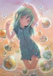  blue_hair bubble flower flower_(kowarekake) kowarekake_no_orgel megami pop see-through solo wet wet_clothes 