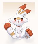 3_toes anus blush female looking_at_viewer navel nintendo nude paws pok&eacute;mon pok&eacute;mon_(species) pussy scorbunny simple_background slowderpyguy solo toes tongue video_games 