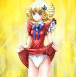  70s blonde_hair blue_eyes hair_ornament hana_no_ko_lunlun hana_no_ko_run_run lunlun lunlun_flower magical_girl minakaya oldschool panties pantyshot skirt skirt_lift the_flower_angel the_flower_child_lunlun underwear 