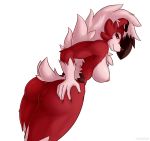  big_breasts breasts butt canid canine cooliehigh female fur looking_back lycanroc mammal midnight_lycanroc nintendo pok&eacute;mon pok&eacute;mon_(species) presenting presenting_hindquarters red_eyes red_fur solo video_games 
