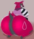  anthro big_butt bottomless bubble_butt butt clothed clothing generation_5_pokemon hi_res huge_butt hyper hyper_butt kneeling male megacoolbear_(artist) nintendo overweight overweight_anthro overweight_male pokemon pokemon_(species) purple_body scolipede simple_background solo thick_thighs wide_hips 