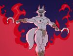  2023 abs animated anthro barazoku biceps bottomwear bulge canid canine canis clothed clothing death_(puss_in_boots) detailed_background digital_media_(artwork) dreamworks fire fur grey_body grey_fur grossy_vulpen hand_grab looking_at_viewer male mammal muscular muscular_anthro muscular_male navel nipples partially_clothed pecs puss_in_boots_(film) puss_in_boots_the_last_wish red_eyes sickle solo tail tail_motion tailwag underwear weapon wolf 
