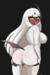  &lt;3 &lt;3_eyes absol anthro areola big_breasts blush bodily_fluids breasts butt female fredory generation_3_pokemon genital_fluids genitals hand_on_butt looking_at_viewer nintendo nipples open_mouth plump_labia pokemon pokemon_(species) pokemorph pussy pussy_juice solo spread_butt spreading white_body yellow_eyes 