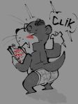  2023 animal_crossing anthro biped blush bodily_fluids bulge clothing eyes_closed eyewear glasses lyle_(animal_crossing) male mammal mustelid nintendo otter solo sweat the-alfie-incorporated underwear 