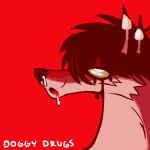  2d_animation ambiguous_gender animated black_nose bodily_fluids brown_body brown_fur canid canine drooling drugged epilepsy_warning feral fungus fur labbit1337 low_res mammal mushroom saliva solo substance_intoxication 