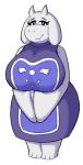  alpha_channel anthro barefoot big_breasts bovid breasts caprine chibi clothing cute_fangs delta_rune_(emblem) dress fangs feet female fimif fur goat horn huge_breasts large_sleeves looking_at_viewer mammal monster robe smile solo symbol teeth toriel undertale undertale_(series) white_body white_fur 
