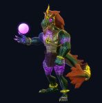  3d_(artwork) anthro apode asian_clothing biped clothed clothing digital_media_(artwork) draconcopode farionelle gold_(metal) gold_jewelry hair horn_jewelry hybrid jewelry legless male muscular muscular_male naga orb partially_clothed phayanaga_(species) reptile scales scalie serpentine snake solo 