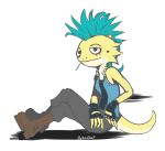  agamid anthro bearded_dragon cigarette female jdanieloart joy_(jdanieloart) lizard looking_at_viewer mohawk punk punk_hair reptile scalie sleeveless_jacket smile solo 