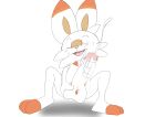  absurd_res anthro ball_fondling balls blush bodily_fluids buckteeth cum cumshot ejaculation erection fondling foreskin game_freak generation_8_pokemon genital_fluids genitals hi_res lagomorph leporid male mammal masturbation nintendo open_mouth penis pokemon pokemon_(species) pubes rabbit scorbunny small_but_hung solo sweat teeth twerpishimp 