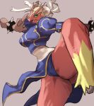  3_fingers anthro blaziken bracelet breasts butt camel_toe capcom chun-li clothed clothing cosplay epicbassface female fingers generation_3_pokemon hi_res jewelry nintendo pantsless pokemon pokemon_(species) pose raised_leg skimpy solo spiked_bracelet spikes street_fighter underwear 