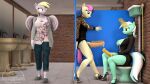  3d_(artwork) animal_genitalia animal_penis anthro anthrofied bathroom big_breasts bodily_fluids bonbon_(mlp) breasts clothing crossgender cum derpy_hooves_(mlp) digital_media_(artwork) equid equine equine_genitalia equine_penis erection female footwear friendship_is_magic ftg_crossgender fti_crossgender genital_fluids genitals gynomorph gynomorph/gynomorph hasbro hi_res high_heels horn intersex intersex/intersex lyra_heartstrings_(mlp) magicjob mammal my_little_pony pegasus penis public_restroom restroom_stall senthaurekmern unicorn wings 