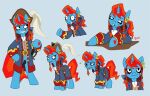  &lt;3 ambiguous_gender anthro belt blue_body blue_fur braided_hair clothed clothing coat ear_piercing equid equine facial_scar feral friendship_is_magic fur hair hasbro heart_(marking) horn horse kiguren mammal melee_weapon mlp_g3 model_sheet my_little_pony piercing pirate pirate_hat pony pre-g4 red_hair scar smile solo sword tooth_gap topwear unicorn unicorn_horn waterfire_(mlp) weapon 