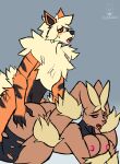  all_fours anthro arcanine breasts canid doggystyle duo female from_behind_position generation_1_pokemon generation_4_pokemon hi_res lopunny male male/female male_penetrating mammal mega_evolution mega_lopunny nintendo nipples penetration pokemon pokemon_(species) sex sirdoomwolf 