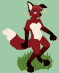  anthro black_body black_ears black_fur black_nose black_paws canid canine clawgrove digital_media_(artwork) floppy_ears fluffy fluffy_tail fox fur hair hi_res inner_ear_fluff jesam_(jesam) mammal multicolored_body multicolored_fur nonbinary_(lore) nude purple_eyes red_body red_fox red_fur red_hair solo tail tuft white_body white_fur white_inner_ear_fluff 