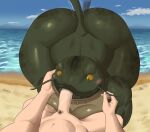  absurd_res beach big_breasts blush bodily_fluids breast_squish breasts catfish drooling duo excited female fish genitals glistening goldcrustedchicken hi_res human lips male male/female mammal marine multicolored_body muscular oral penis pubes saliva seaside smile squish tail tail_motion thick_lips thick_thighs touching_face whiskers wide_hips 