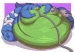  5_fingers 5_toes alistair_(hugefatfat) anthro belly belly_expansion belly_inflation big_belly big_moobs bloated blue_body blue_bottomwear blue_clothing blue_shorts bottomwear claws clothing darksidesf dinosaur drinking expansion fangs feet fingers green_belly hi_res huge_thighs hyper hyper_belly immobile inflation liquid_inflation looking_at_self looking_down looking_down_at_self male moobs morbidly_obese morbidly_obese_anthro morbidly_obese_male obese obese_anthro obese_male overweight overweight_anthro overweight_male purple_eyes reptile scalie sequence shorts solo striped_arms teeth thick_thighs toes torn_clothing torn_underwear underwear weight_gain white_clothing white_underwear 